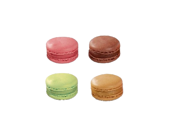 [19803] Assortiment de Macarons 72pz - 15g (chocolat / café / pistache / framboise) - 19803