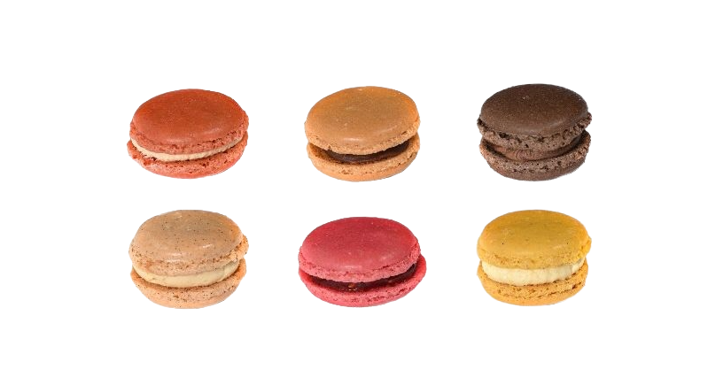[19805] Assortiment de Macarons 72pz - 15g vanille / orange / chocolat / framboise / café / citron) - 19805